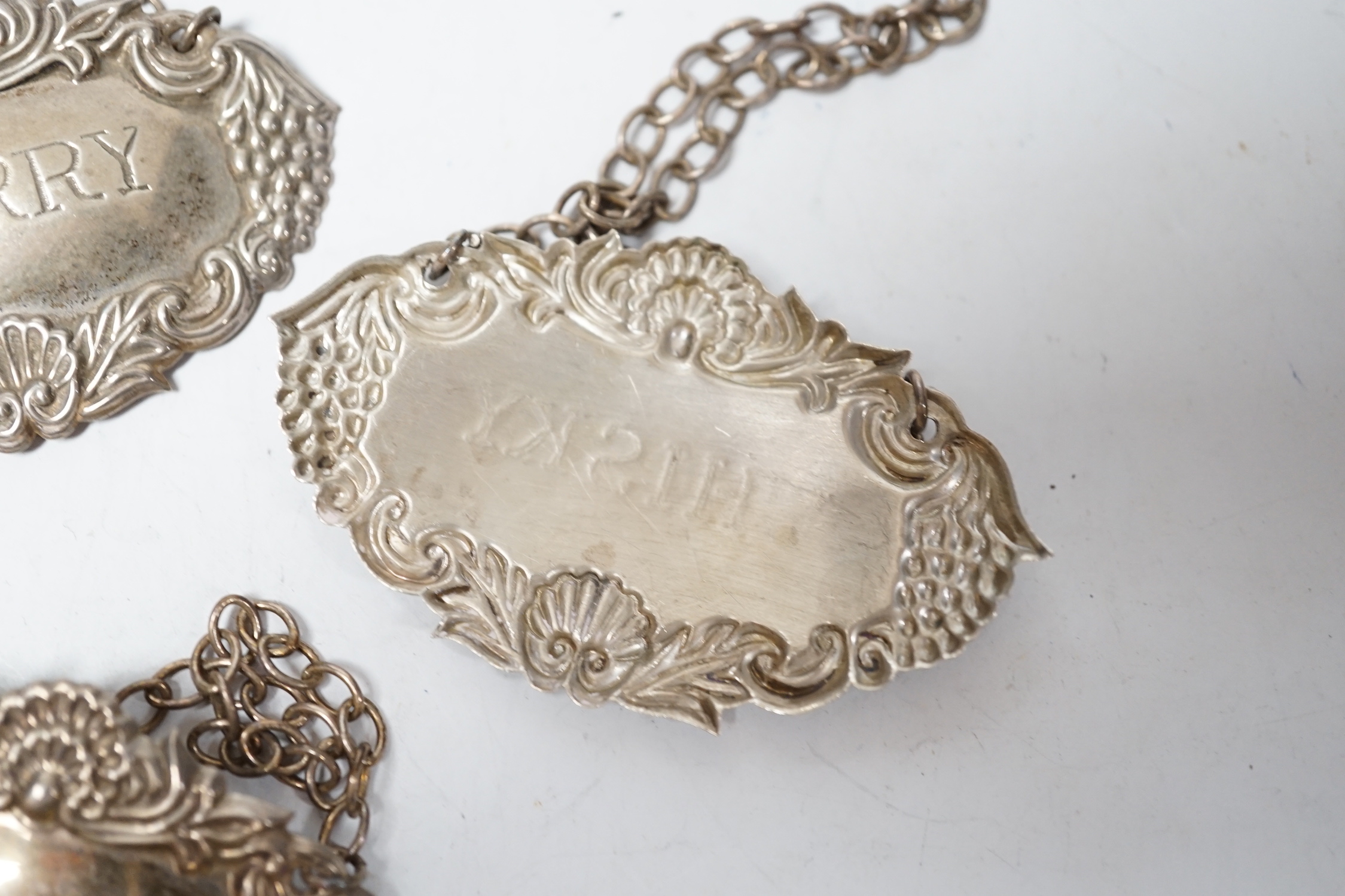 A George III silver spirit label, 
